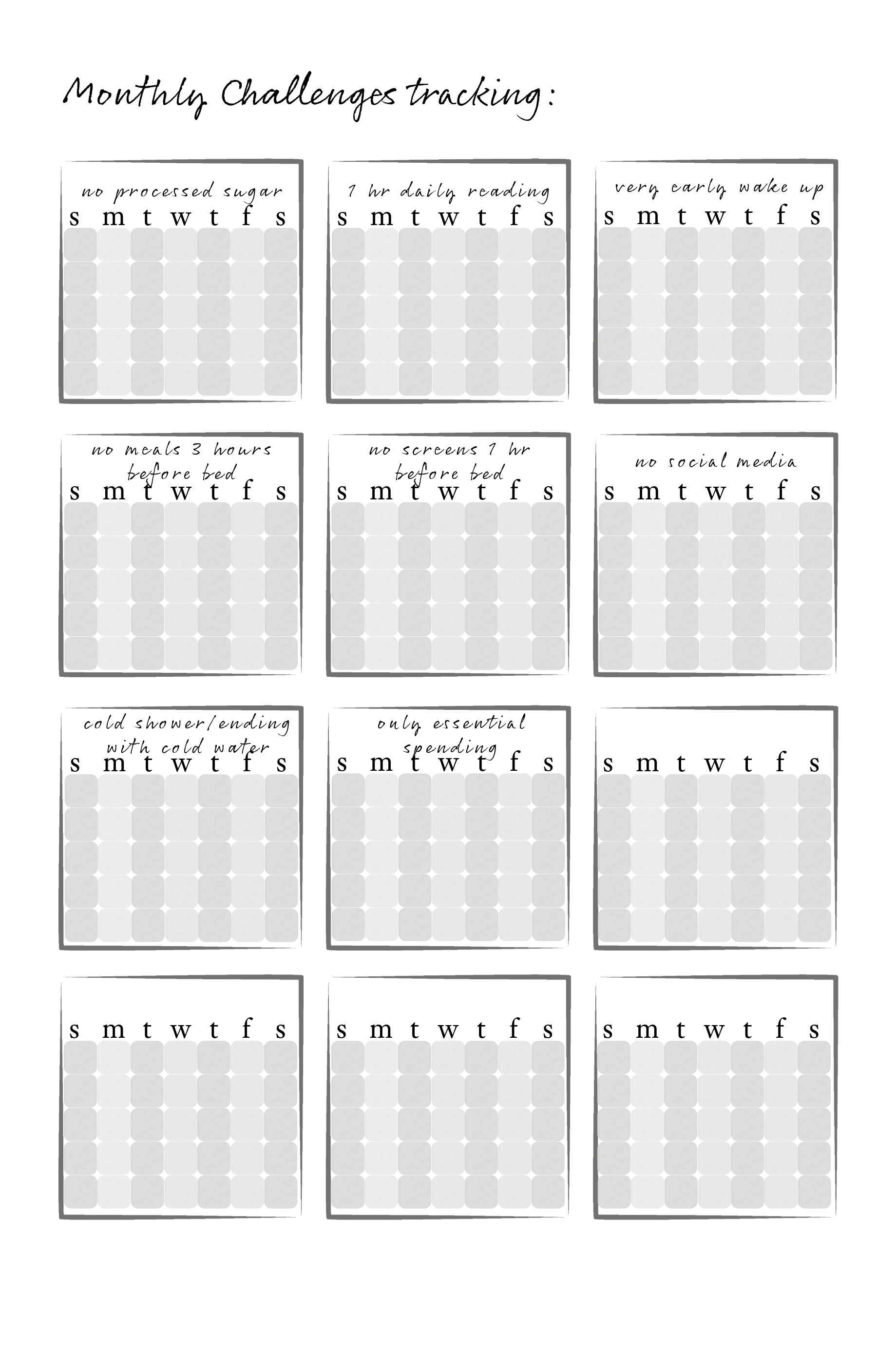 Monthly Challenges Tracker